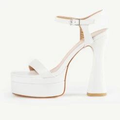 RAID Gracelyn Platform Heel In White Croc -Raid London Sales Store Gracelyn White 4