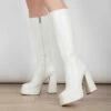 RAID Granger Block Heeled Boot In White -Raid London Sales Store Granger White 1