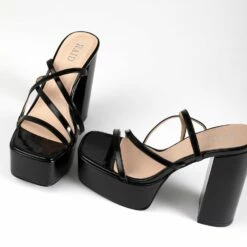 RAID Happy Platform Heel In Black -Raid London Sales Store Happy Black 4
