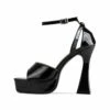 RAID Hope Platform Heels In Black Patent