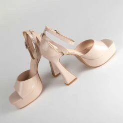 RAID Hope Platform Heels In Nude Patent -Raid London Sales Store Hope Nude 4