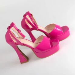 RAID Hope Platform Heels In Pink Patent -Raid London Sales Store Hope Pink 4