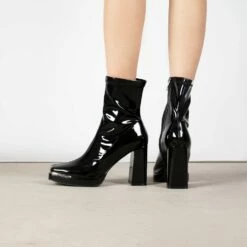 RAID Hunter Ankle Boot In Black Patent -Raid London Sales Store Hunter Black 3