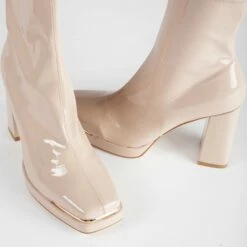RAID Hunter Ankle Boot In Nude Patent -Raid London Sales Store Hunter Nude 5