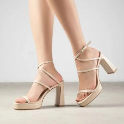 RAID Idana Platform Sandal In Nude -Raid London Sales Store Idana Nude 4