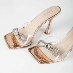 RAID Isha Heeled Mule In Rose Gold -Raid London Sales Store Isha RoseGold 4
