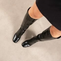 RAID Ivonne Block Heeled Boot In Black Croc -Raid London Sales Store Ivonne Black 2