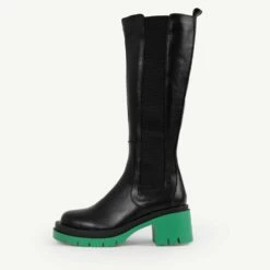 RAID Jadon Long Boot In Green -Raid London Sales Store Jadon Black Green 4