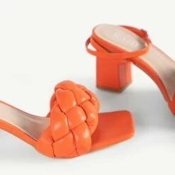 RAID Jaelyn Block Heel Sandal In Orange -Raid London Sales Store Jaelyn Orange 5