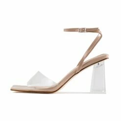 RAID Jane Perspex Heels In Nude -Raid London Sales Store Jane Nude 6