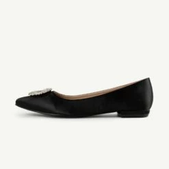 RAID Jennika Flat Shoe In Black Satin