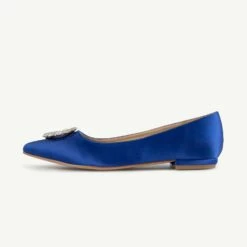 RAID Jennika Flat Shoe In Blue Satin