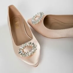 RAID Jennika Flat Shoe In Champagne Satin -Raid London Sales Store Jennika Champagne 4
