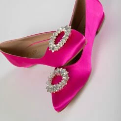 RAID Jennika Flat Shoe In Pink Satin -Raid London Sales Store Jennika Pink 4