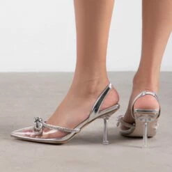RAID Josefine Heel In Silver Metallic -Raid London Sales Store Josephine Silver 3