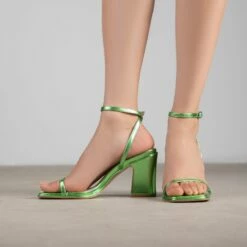RAID Julina Block Heels In Green -Raid London Sales Store Julina Green 4
