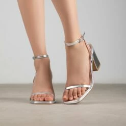 RAID Julina Block Heels In Silver -Raid London Sales Store Julina Silver 2