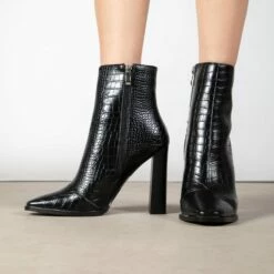 RAID Keena Ankle Boot In Black Croc -Raid London Sales Store Keena Black 1