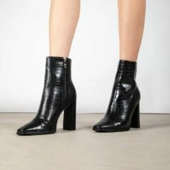 RAID Keena Ankle Boot In Black Croc -Raid London Sales Store Keena Black 2