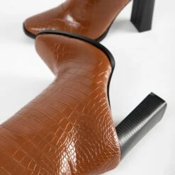 RAID Keena Ankle Boot In Tan Croc -Raid London Sales Store Keena Tan 5