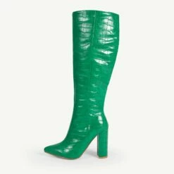 RAID Kenia Long Boot In Green -Raid London Sales Store Kenia Geen Croc 4
