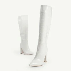 RAID Kennedia Long Boot In White -Raid London Sales Store Kennedia White 5