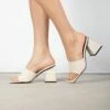 RAID Khloe Block Heeled Mule In Nude -Raid London Sales Store Khloe Nude 1