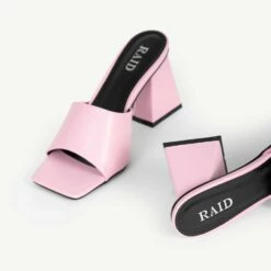 RAID Khloe Block Heeled Mule In Pink -Raid London Sales Store Khloe Pink 5