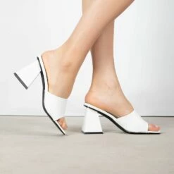 RAID Khloe Block Heeled Mule In White
