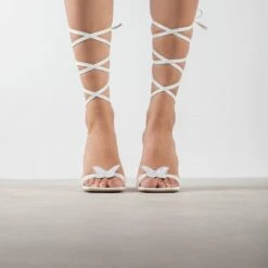 RAID Kinny Lace Up Heel In White -Raid London Sales Store Kinny White 1