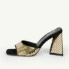 RAID Kyrah Heeled Mule In Gold -Raid London Sales Store Kyrah Gold 4