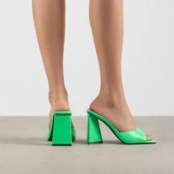 BEBO Kyrah Heeled Mule In Lime -Raid London Sales Store Kyrah Green 3 075d1cd7 8293 4f57 9654 eb3faa607444