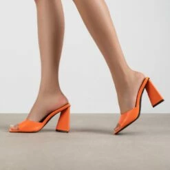 BEBO Kyrah Heeled Mule In Orange -Raid London Sales Store Kyrah Orange 1 45f76693 885a 4880 8299 c2f351937de5