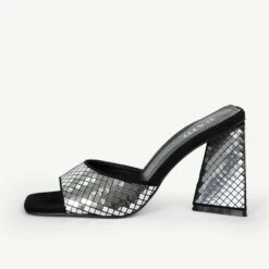 RAID Kyrah Heeled Mule In Silver