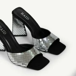 RAID Kyrah Heeled Mule In Silver -Raid London Sales Store Kyrah Silver 5