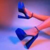 RAID Lavender Platform Heel In Blue