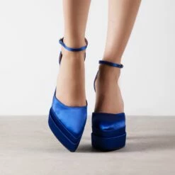 RAID Lavender Platform Heel In Blue -Raid London Sales Store Lavender Blue 1