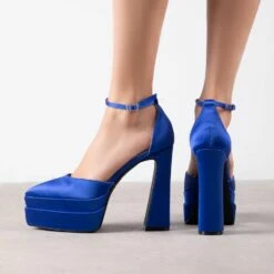 RAID Lavender Platform Heel In Blue -Raid London Sales Store Lavender Blue 3.2