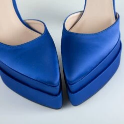 RAID Lavender Platform Heel In Blue -Raid London Sales Store Lavender Blue 4