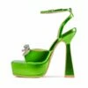 RAID Leandra Platform Lace Up Heel In Green