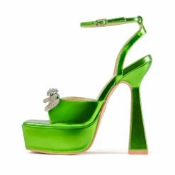 RAID Leandra Platform Lace Up Heel In Green