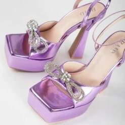 RAID Leandra Platform Lace Up Heel In Purple -Raid London Sales Store Leandra Purple 4