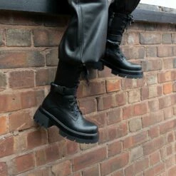 RAID Lenya Chunky Ankle Boot In Black -Raid London Sales Store Lenya Black Halloween