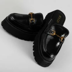 RAID Lidia Loafer Mule In Black -Raid London Sales Store Lidia Black 4