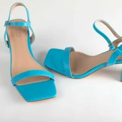 RAID Lilac Block Heeled Sandal In Blue -Raid London Sales Store Lilac Blue 4