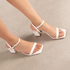RAID Lilac Block Heeled Sandal In White -Raid London Sales Store Lilac White 2