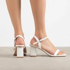 RAID Lilac Block Heeled Sandal In White -Raid London Sales Store Lilac White 3