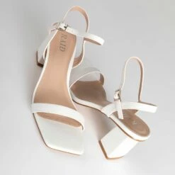 RAID Lilac Block Heeled Sandal In White -Raid London Sales Store Lilac White 4