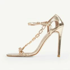 RAID Lovely Chained Heel In Gold -Raid London Sales Store Lovely Gold 4