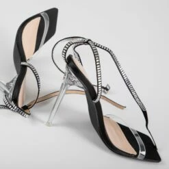 RAID Madrona Strappy Heel In Black Satin -Raid London Sales Store Madrona Black 4